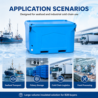 Conteneur isotherme de 1000 L pour la pêche, glacière commerciale en plastique rotomoulé, bac à fruits de mer, prix usine, transport alimentaire
