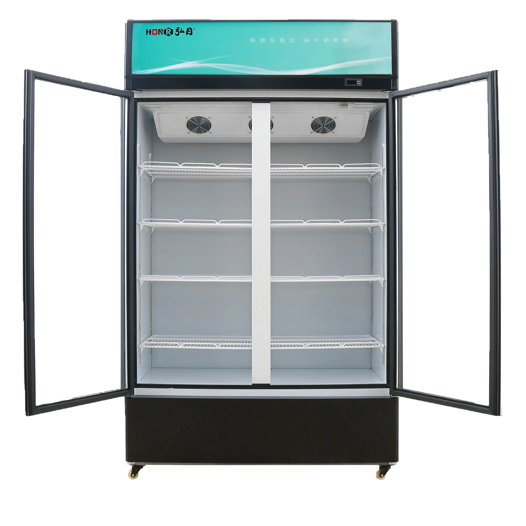 ตู้โชว์ตู้เย็น3ประตู,ตู้แช่เย็นแบบตั้งตรงอุปกรณ์ทำความเย็นสำหรับตู้แช่แข็งเครื่องดื่มเครื่องทำความเย็นแนวตั้งเชิงพาณิชย์