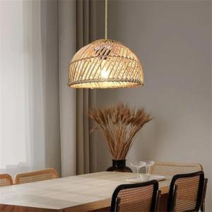 Rattan Chandelier Round E27 Led <b>Light</b> For Bedroom Tea Room <b>Dining</b> Room Southeast Asian Japanese Style Pendant <b>Light</b> - Product Image 2