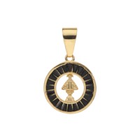 Colgante religioso de cobre chapado en oro de 18 quilates de moda con circón para regalo de niños Colgantes y dijes de moda