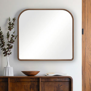 Marco de espejo de pared de madera con arco de estilo clásico moderno para dormitorio, hogar, hoteles, restaurantes - Product Image 1