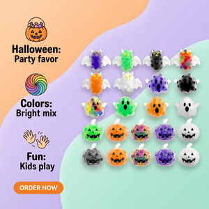 Mini jouet anti-stress créatif en peluche souple et mignonne en forme de chauve-souris fantôme ou citrouille, rempli de billes TPR, pour Halloween, vente en gros - Product Image 5