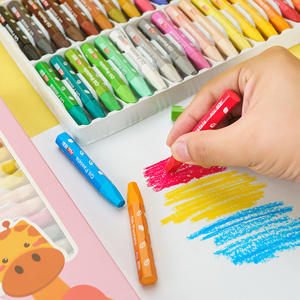 Crayons à la cire, pastel, ensemble scolaire, pastel à l'huile, 24 couleurs, ensemble d'art à la cire à l'huile en forme de six - Product Image 6