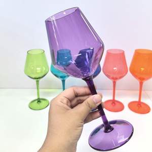 Wholesale Colorful Red <b>Wine</b> Glass Translucent PC <b>Goblet</b> Plastic Drinking Cups for Beach Bar - Product Image 3