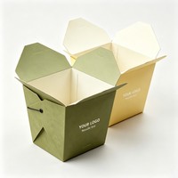 Boîte d'emballage personnalisée en papier kraft écologique pour salades, nouilles et pâtes à emporter – Boîte à nouilles de haute qualité avec impression à l'encre de soja pour aliments