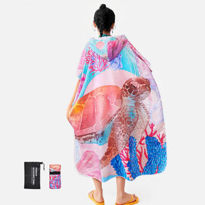 Lady <b>Beach</b> <b>Towels</b> Wholesale Absorbent Sand Free Printed Custom Logo Oversized Summer <b>Beach</b> Vacation Microfiber Ponchos <b>Women</b> - Product Image 1