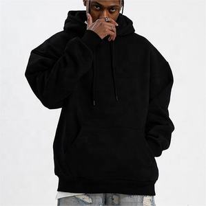 Sweat à capuche noir en coton polaire Streetwear de haute qualité Pull à capuche avec logo personnalisé Sweat à capuche pour hommes de grande taille - Product Image 1