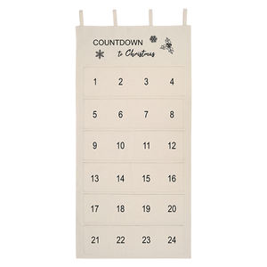 Calendario de Adviento Navideño Colgante High King 2024, Caja de Lona Negra con Bordado, Tela Ecológica, 24 Espacios para Chocolate, 60x120cm - Product Image 2