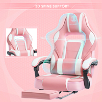 Chaises de bureau modernes pour joueurs, chaises de jeu roses avec repose-pieds pour filles
