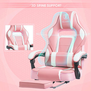 Modern Office Gamer <strong>Chairs</strong> Computer Pink <strong>Gaming</strong> <strong>Chairs</strong> with Footrest for <strong>Girls</strong> - Product Image 3