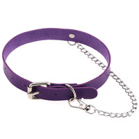 Cuir noir pointu tour de cou Punk collier femmes hommes chaînes tour de cou gros collier Goth bijoux métal gothique Emo accessoires