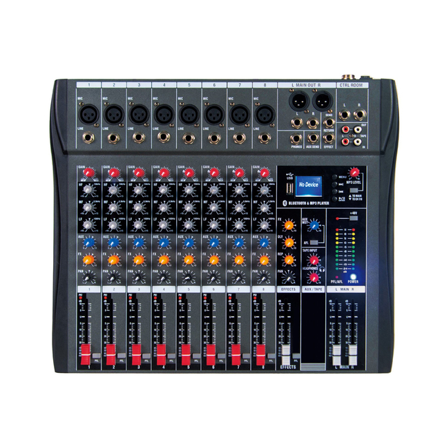 CT8 Professional 8 Channel Audio Mixer DJ Equipment Console Performance for Karaoke for Sound Equipment Amplifier Speaker