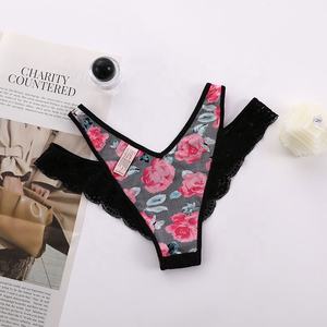 Nueva Llegada 2026, Ropa Interior de Encaje de Tiro Bajo para Mujer, Bragas Modernas para Chicas Jóvenes, Estilo Floral, Secado Rápido, Forma de <span class=keywords><strong>V</strong></span>, <span class=keywords><strong>Tanga</strong></span> Elegante - Product Image 3