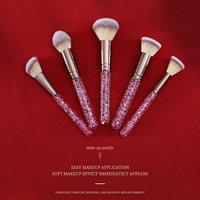 Ensemble de 24 pinceaux de maquillage Glitz and Glam avec strass, style professionnel, vente en gros, pinceaux de maquillage de luxe avec boîte cadeau