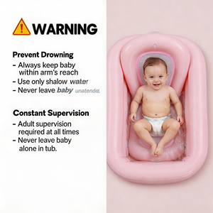 Bañera Inflable Portátil para Bebés, Antideslizante, para Viajes, para Bebés de 3 a 18 Meses, Compatible con Fregaderos y Bañeras para Adultos - Product Image 6