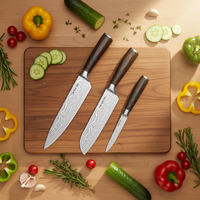 Couteau de chef serbe en acier inoxydable de 8 pouces, fabrication directe d'usine, avec manche en bois de rose, bonne qualité, design allemand, ustensiles de cuisine