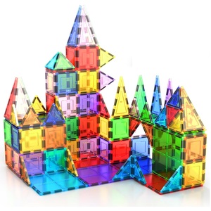 Set di Costruzioni Magnetiche in Plastica, Blocchi 3D, Tavole da Gioco per Età <span class=keywords><strong>4</strong></span>-9 Anni, 7,5 cm, Creatività, Educativo e Ricreativo - Product Image 1