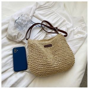 Classic All-Match Tote <strong>Bag</strong> <strong>Straw</strong> Summer Cord Handles Hollowed Out <strong>Beach</strong> <strong>Bags</strong> <strong>Uk</strong> Crossbody Woven Strap Women Seaside Handbags - Product Image 4