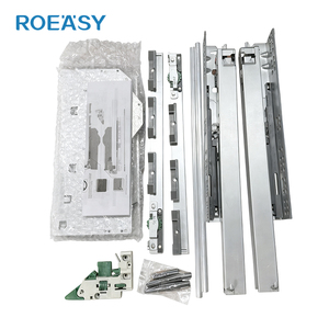 Roeasy đồng bộ ngăn kéo trượt ba lần đẩy mở & đóng mềm che giấu trượt mở rộng đầy đủ ngăn kéo đường ray - Product Image 2