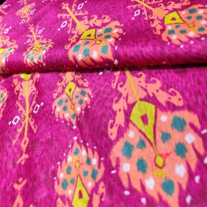 Trendy Woven Multicolor Abstract Printed Chanderi <b>Silk</b> <b>Fabric</b> Premium Lightweight Breathable Quick-Dry 44 Inch Width Saree Kurti - Product Image 5