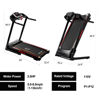 Caminadora Eléctrica Plegable de 3.5HP con Pantalla LED, Programas Preestablecidos, para Gimnasio en Casa, Cardio y Fitness, Portátil