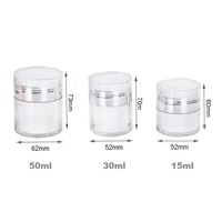 Nouvelle conception de pots à crème sans air de 15 ml, 30 ml, 50 ml, pots à pompe sans air en plastique de haute qualité