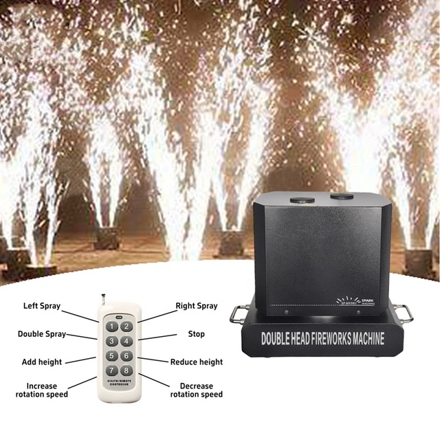 SP Metal Cold Flame Sparkuler Dual Head Rotating Remote Control Cold Sparklers Fireworks
