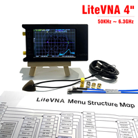 Analyseur d'antenne portable à affichage numérique de 4 pouces avec batterie Litevna 50kHz-6.3GHz Analyseur de réseau vectoriel Antenne à ondes courtes Mf