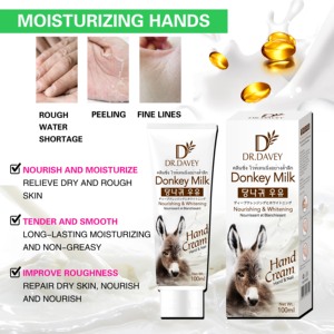 Crème pour les mains <span class=keywords><strong>au</strong></span> <span class=keywords><strong>lait</strong></span> <span class=keywords><strong>d</strong></span>'ânesse DR.DAVEY 100g, nourrissante, blanchissante, réparatrice pour les mains et les ongles, soin des peaux sèches et gercées, OEM, étiquette privée - Product Image 6