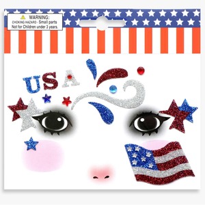Pegatinas Faciales Cosméticas con Brillantina para Maquillaje de Escenario para la Celebración del Día de la Independencia Americana y el Día Nacional - Product Image 5