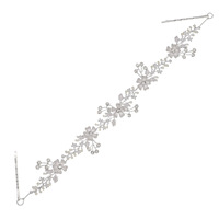 Serre-tête de mariée intégré avec épingles à cheveux, tiare florale en cristal et perles, accessoires de coiffure de mariage argent et or pour les mariées