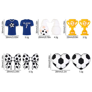 Cuentas de silicona 3D de fútbol transfronterizas, set de cuentas sueltas perforadas para trofeos, para manualidades de fiesta, venta al por mayor - Product Image 2