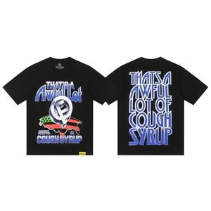 T-shirt classica nera a maniche corte ALOCS COUGH SYRUP, prodotta da produttori di abbigliamento, 100% cotone, personalizzabile per uomo - Product Image 5