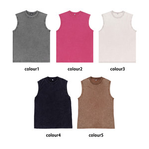 เสื้อกล้ามผู้ชาย 100% ผ้าฝ้าย วินเทจ ล้างสีแบบแอซิด ทรงเข้ารูป ออกกำลังกาย เล่นกีฬา กันยับ ไซส์ US สำหรับผู้ชาย - Product Image 3