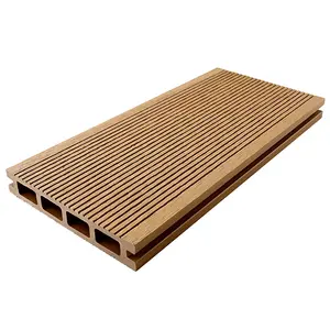 Tùy chỉnh gỗ cứng nhựa hồ sơ WPC rắn composite màu be Composite rãnh Heap WPC decking