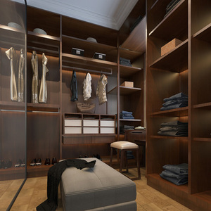Armoire de chambre à coucher simple et moderne, luxe léger, dressing, combinaison d'armoires sur mesure, armoire d'angle - Product Image 2