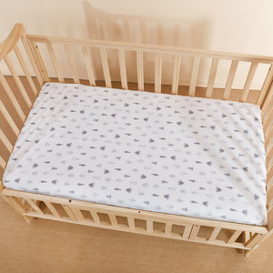 Pabrik langsung grosir 100% katun lembar dipasang bayi Solid bayi baru lahir penutup kasur dicetak seprai tempat tidur polos - Product Image 5