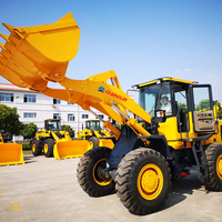 Kombinasi Wheel Loader dan Backhoe Listrik 2-in-1, Skid Steer Front Loader, Kapasitas Angkat 1 Ton, Penggerak 4 Roda, Hemat Energi