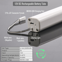 Batterie lithium-ion rechargeable 12V DC DC1276B avec chargeur USB pour moteurs de stores et volets motorisés