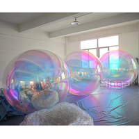 Boule à facettes SINGAR 230 cm 90 pouces, décoration d'événement géante, ballon gonflable en PVC coloré, arc-en-ciel irisé, réfléchissant, boule à facettes