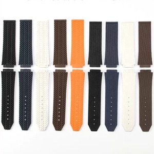 Dây đeo đồng hồ silicon mềm màu xanh xám họa tiết kim cương, bán buôn, 24mm 25mm, dây đeo đồng hồ cao su dành cho dây đeo đồng hồ Hublot - Product Image 2