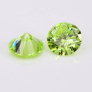 Vente en gros pierre taille brillante de 12 mois couleur péridot août zircone cubique cz pierres précieuses anniversaire - Product Image 2