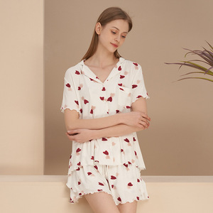 热卖女式睡衣舒适莫代尔睡衣套装家居服可爱印花睡衣女式睡衣 - Product Image 3