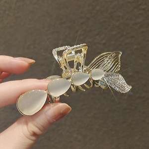 Super Fairy Fishtail Opal Jaw Clips Moda <span class=keywords><strong>Mujer</strong></span> Back Head Shark Clips Girls Pearl Grab Hair Claw Clip para mujeres - Product Image 5