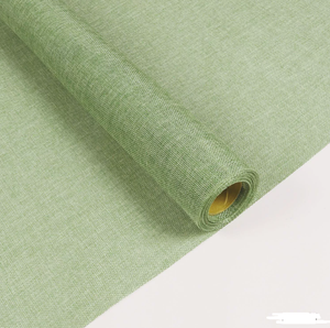 Rouleau de papier d'emballage en tissu de lin vert clair écologique de haute qualité 48CMX 5Y pour bouquets de fleurs, mariages et cadeaux de Noël - Product Image 1