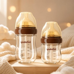 Biberón de Vidrio Resistente al Calor, Libre de BPA, con Tetina para Recién Nacidos, Anti-Cólicos, con Pajita, Venta al Por Mayor, Personalizado, OEM, ODM - Product Image 2