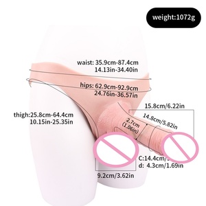 FAAK Silicone Hollow <b>Dildo</b> Pants Realistic Extender Penis Enlargement Extension Male Underwear Silicone Pants Penis Extender - Product Image 2