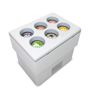 6 Pans Pozzetti Gelato Cabinet Stainless Steel Commercial Back <b>Bar</b> Refrigerator Direct Cooling Mechanical Thermostat - Product Image 6