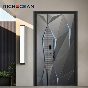 Portes de sécurité extérieures en aluminium coulé pour maison, portes d'entrée blindées en métal, fabrication chinoise - Product Image 1
