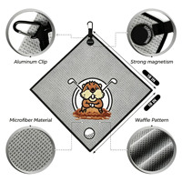 Serviette de golf personnalisée avec logo, en microfibre, magnétique, pour caddie